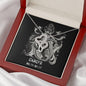 Cancer Zodiac 06.21 - 07.22 Eternal Bond Infinite Hearts Pendant Cable Chain Necklace with Luxury Mahogany Box w/LED