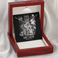 Sagittarius Zodiac 11.22 - 12.21 Double Hearts Infinite Love Cable Chain Necklace with Luxury Mahogany Box w/LED