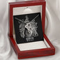 Scorpio Zodiac 10.23 - 11.21 Dazzling Infinite Hearts Pendant Cable Chain Necklace with Luxury Mahogany Box w/LED