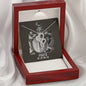 Pisces Zodiac 02.19 - 03.20 Infinite Love Hearts Pendant Cable Chain Necklace with Luxury Mahogany Box w/LED
