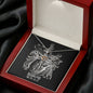 Scorpio Zodiac 10.23 - 11.21 Dragonfly Power and Wisdom Pendant Cable Chain Necklace with Luxury Mahogany Box w/LED