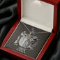 Pisces Zodiac 02.19 - 03.20 Dragonfly Power and Wisdom Pendant Cable Chain Necklace with Luxury Mahogany Box w/LED