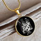 Libra Zodiac 09.23 - 10.22 Engravable Circle Pendant Snake Chain Necklace