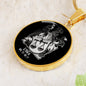 Libra Zodiac 09.23 - 10.22 Engravable Circle Pendant Snake Chain Necklace