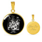 Libra Zodiac 09.23 - 10.22 Engravable Circle Pendant Snake Chain Necklace