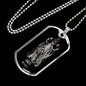 Cancer Zodiac 06.21 - 07.22 Engravable Dog Tag Pendant Military Style Ball Chain Necklace