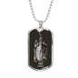 Pisces Zodiac 02.19 - 03.20 Engravable Dog Tag Military Style Ball Chain Necklace