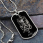 Leo Zodiac 07.23 - 08.22 Engravable Dog Tag Pendant Military Style Ball Chain Necklace