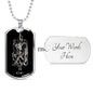 Leo Zodiac 07.23 - 08.22 Engravable Dog Tag Pendant Military Style Ball Chain Necklace
