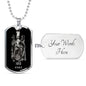 Taurus Zodiac 04.20 - 05.20 Engravable Dog Tag Pendant Military Style Ball Chain Necklace