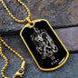 Leo Zodiac 07.23 - 08.22 Engravable Dog Tag Pendant Military Style Ball Chain Necklace