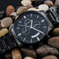 Black Chronograph Watch 'Fuck Average Be Legendary' Engraved with Luxury Mahogany Box w/LED