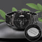 Black Chronograph Watch 'Fuck Average Be Legendary' Engraved with Luxury Mahogany Box w/LED