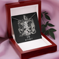 Leo Zodiac 07.23 - 08.22 Graceful Love Giraffe Pendant Cable Chain Necklace with Luxury Mahogany Box w/LED