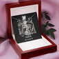 Taurus Zodiac 04.20 - 05.20 Graceful Love Giraffe Pendant Cable Chain Necklace with Luxury Mahogany Box w/LED