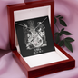 Libra Zodiac 09.23 - 10.22 Graceful Love Giraffe Pendant Cable Chain Necklace with Luxury Mahogany Box w/LED
