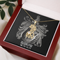 Scorpio Zodiac 10.23 - 11.22 Graceful Love Giraffe Pendant Cable Chain Necklace with Luxury Mahogany Box w/LED