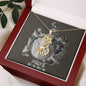Pisces Zodiac 02.19 - 03.20 Graceful Love Giraffe Pendant Cable Chain Necklace with Luxury Mahogany Box w/Led