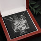 Libra Zodiac 09.23 - 10.22 Love You Until The End Of Time Infinity Hearts Pendant Cable Chain Necklace with Luxury Mahogany Box w/LED