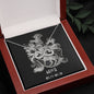 Aries Zodiac 03.21 - 04.19 Love You Until The End Of Time Infinity Hearts Pendant Cable Chain Necklace with Luxury Mahogany Box w/LED