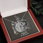 Pisces Zodiac 02.19 - 03.20 Love You Until The End Of Time Infinity Hearts Pendant Cable Chain Necklace with Luxury Mahogany Box w/Led