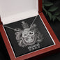 Aquarius Zodiac 01.20 - 02.18 Love You Until The End Of Time Infinity Hearts Pendant Cable Chain Necklace with Luxury Mahogany Box w/Led