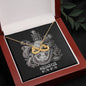 Aquarius Zodiac 01.20 - 02.18 Love You Until The End Of Time Infinity Hearts Pendant Cable Chain Necklace with Luxury Mahogany Box w/Led