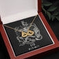 Leo Zodiac 07.23 - 08.22 Love You Until The End Of Time Infinity Hearts Pendant Cable Chain Necklace with Luxury Mahogany Box w/LED