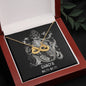 Cancer Zodiac 06.21 - 07.22 Love You Until The End Of Time Infinity Hearts Pendant Cable Chain Necklace with Luxury Mahogany Box w/LED