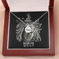 Scorpio Zodiac 10.23 - 11.21 Mom Angel Wing Cable Chain Necklace with Luxury Mahogany Box w/LED