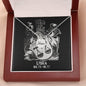Libra Zodiac  09.23 - 10.22 Mom Angel Wing Pendant Necklace with Luxury Mahogany Box w/LED