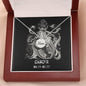Cancer Zodiac 06.21 - 07.22 Mom Angel Wing Pendant Cable Chain Necklace with Luxury Mahogany Box w/LED