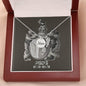 Pisces Zodiac 02.19 - 03.20 Mom Angel Wing Charm Pendant Cable Chain Necklace with Luxury Mahogany Box w/LED