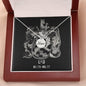 Leo Zodiac 07.23 - 08.22 Mom Angel Wing Pendant Cable Chain Necklace with Luxury Mahogany Box w/LED