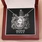 Aquarius Zodiac 01.20 - 02.18 Mom Angel Wing Pendant Cable Chain Necklace with Luxury Mahogany Box w/LED