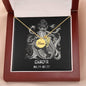 Cancer Zodiac 06.21 - 07.22 Mom Angel Wing Pendant Cable Chain Necklace with Luxury Mahogany Box w/LED