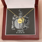 Pisces Zodiac 02.19 - 03.20 Mom Angel Wing Charm Pendant Cable Chain Necklace with Luxury Mahogany Box w/LED