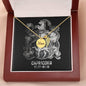 Capricorn Zodiac 12.22 - 01.19 Mom Angel Wing Cable Chain Necklace with Luxury Mahogany Box w/LED