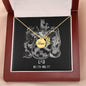 Leo Zodiac 07.23 - 08.22 Mom Angel Wing Pendant Cable Chain Necklace with Luxury Mahogany Box w/LED