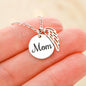 Aries Zodiac 03.21 - 04.19 Mom Angel Wing Charms Pendant Cable Chain Necklace with Luxury Mahogany Box w/LED