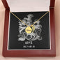 Aries Zodiac 03.21 - 04.19 Mom Angel Wing Charms Pendant Cable Chain Necklace with Luxury Mahogany Box w/LED