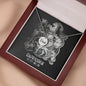 Capricorn Zodiac 12.22 - 01.19 Dad Angel Wing Cable Chain Necklace with Luxury Mahogany Box w/LED