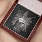 Scorpio Zodiac 10.23 - 11.21 Dad Angel Wing Cable Chain Necklace with Luxury Mahogany Box w/LED