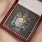 Pisces Zodiac 02.19 - 03.20 Dad Angel Wing Charm Pendant Cable Chain Necklace with Luxury Mahogany Box w/LED