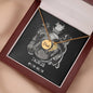 Taurus Zodiac 04.20 - 05.20 Dad Angel Wing Pendant Cable Chain Necklace with Luxury Mahogany Box w/LED