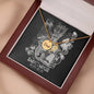 Sagittarius Zodiac 11.22 - 12.21 Dad Angel Wing Charms Pendant Cable Chain Necklace with Luxury Mahogany Box w/LED