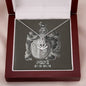 Pisces Zodiac 02.19 -03.20 Grounding Force Love Heart Anchor Pendant Cable Chain Necklace with Luxury Mahogany Box w/LED