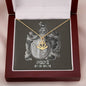 Pisces Zodiac 02.19 -03.20 Grounding Force Love Heart Anchor Pendant Cable Chain Necklace with Luxury Mahogany Box w/LED