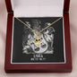 Libra Zodiac 09.23 - 10.22 Grounding Force Anchor Pendant Cable Chain Necklace with Luxury Mahogany Box w/LED