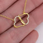 Virgo Zodiac 08.23 - 09.22 Interwoven Gold Hearts Pendant Necklace with Luxury Mahogany Box w/LED